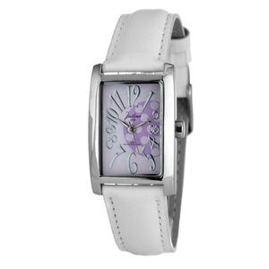 JUSTINA Leather Strap Dress Watch Women White Watches